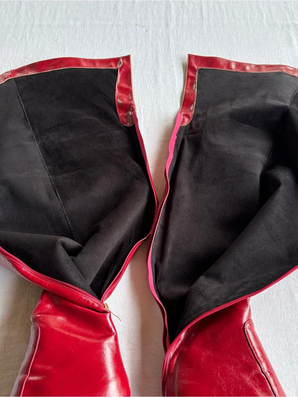 Women's Over-the-Knee Platform Stiletto Boots - Red
